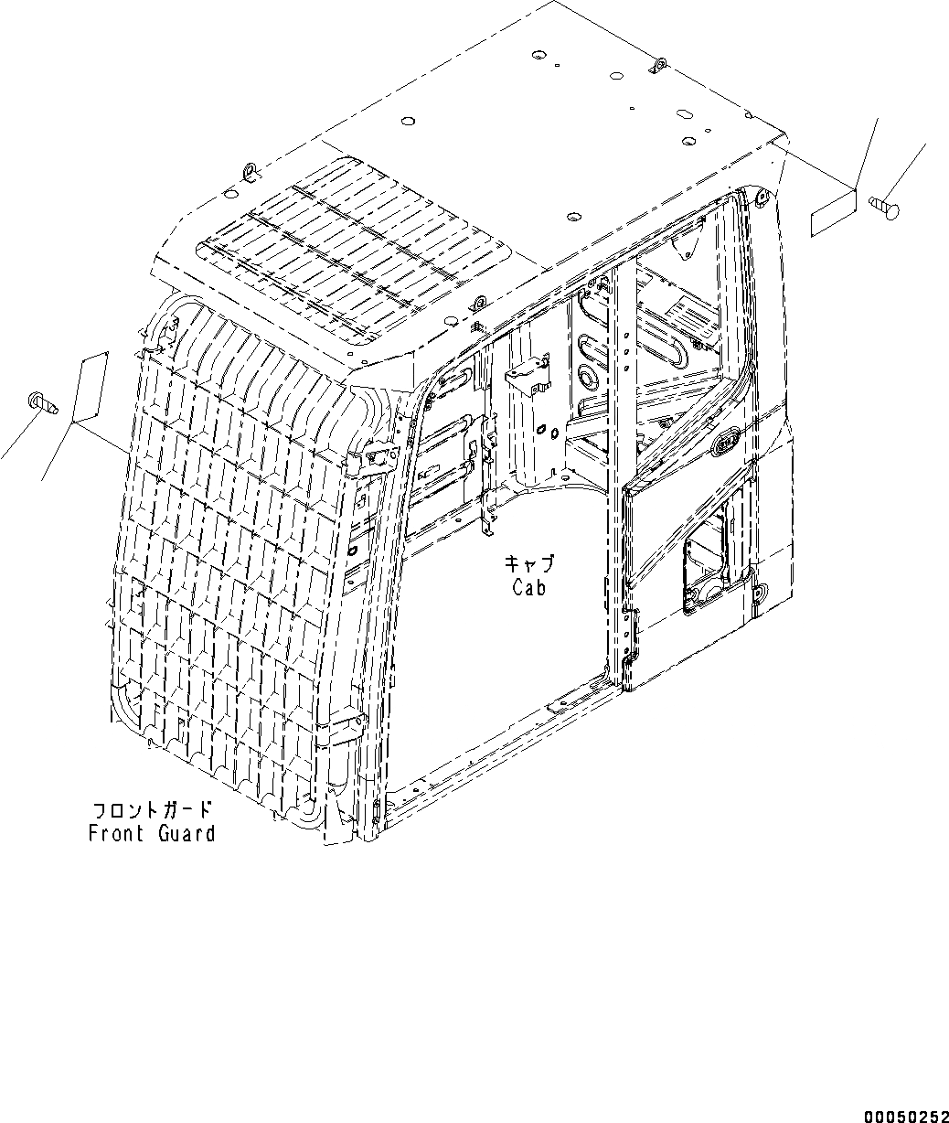 Схема запчастей Komatsu PC130-8 - ПРЕДУПРЕЖДАЮЩ. МАРКИРОВКАS (№8-) ПРЕДУПРЕЖДАЮЩ. МАРКИРОВКАS, ВЕРХН. AND ФРОНТАЛЬНАЯ ЗАЩИТА