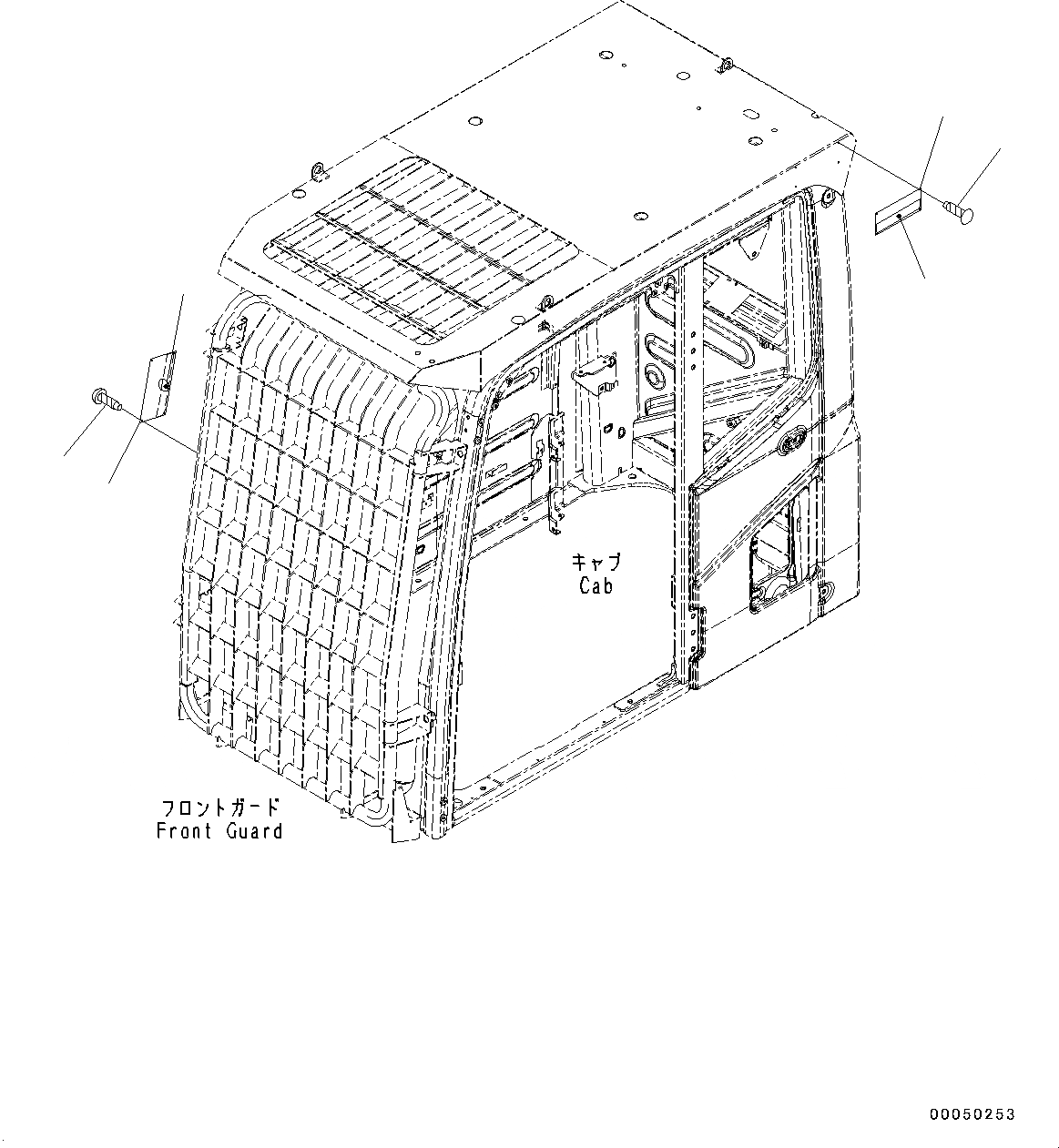 Схема запчастей Komatsu PC130-8 - ПРЕДУПРЕЖДАЮЩ. МАРКИРОВКАS (№8-) ПРЕДУПРЕЖДАЮЩ. МАРКИРОВКАS, ИСПАНИЯ-АНГЛ., ВЕРХН. AND ФРОНТАЛЬНАЯ ЗАЩИТА