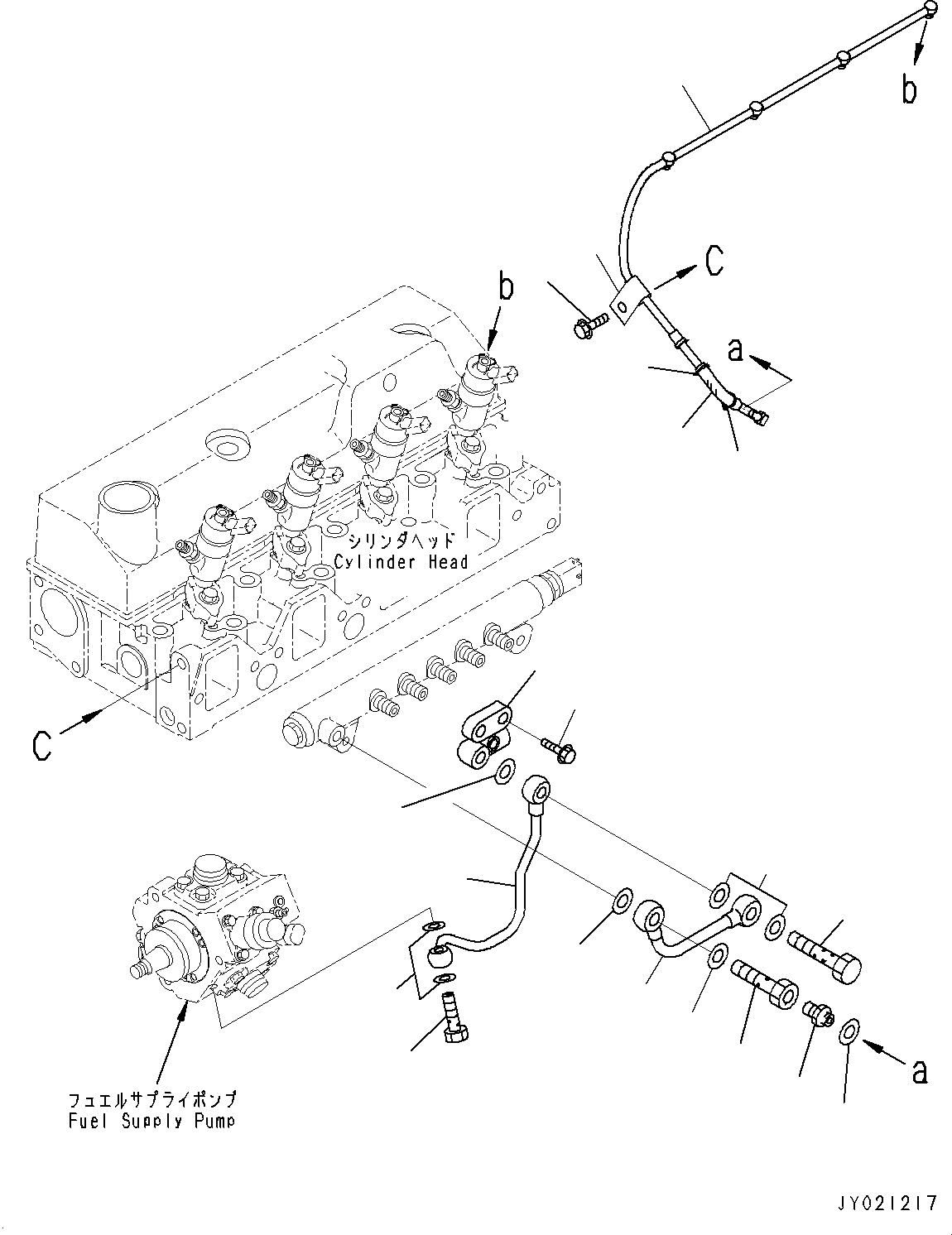 Схема запчастей Komatsu SAA4D95LE-5D - ТРУБЫ ТОПЛ. ФИЛЬТРА (№79-99) ТРУБЫ ТОПЛ. ФИЛЬТРА
