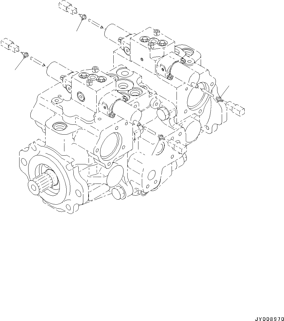 Схема запчастей Komatsu D39EX-22 - ГИДРАВЛ МАСЛ. НАСОС, HST НАСОС (/) (№-) ГИДРАВЛ МАСЛ. НАСОС