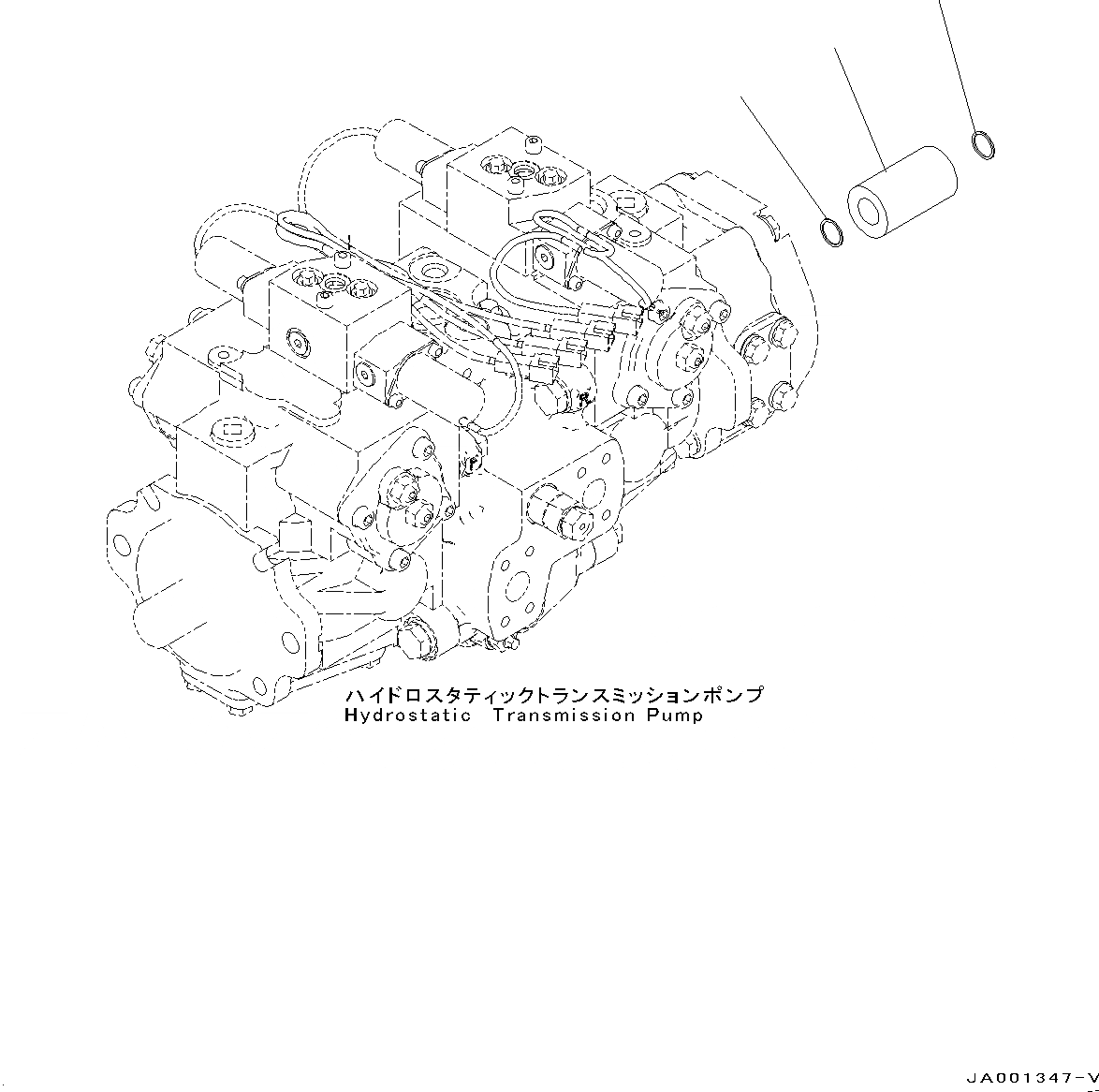 Схема запчастей Komatsu D39EX-22 - ГИДРАВЛ МАСЛ. НАСОС, HYDROSTATIC ТРАНСМИССИЯ (HST) НАСОС, СОЕДИНЕНИЕ (№-) ГИДРАВЛ МАСЛ. НАСОС