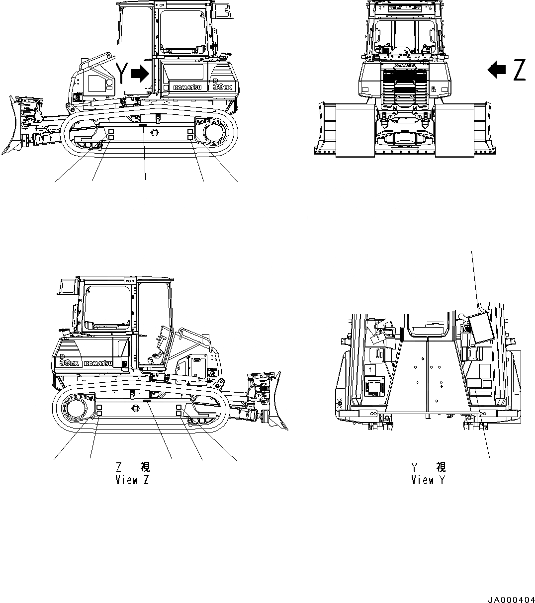 Схема запчастей Komatsu D39EX-22 - BALANCING MARK (№-) BALANCING MARK