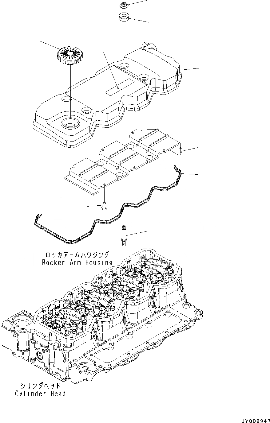 Схема запчастей Komatsu SAA4D107E-1AA - ГОЛОВКА ЦИЛИНДРОВ КРЫШКА(№-8788) ГОЛОВКА ЦИЛИНДРОВ COVER