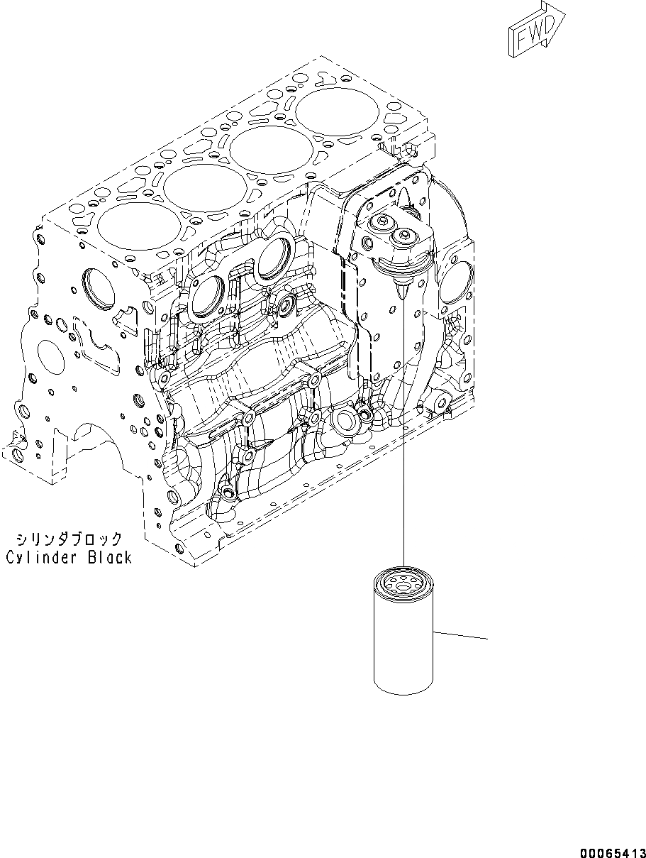 Схема запчастей Komatsu SAA4D107E-1AA - ДВИГАТЕЛЬ МАСЛ. ФИЛЬТР (№-) ДВИГАТЕЛЬ МАСЛ. ФИЛЬТР