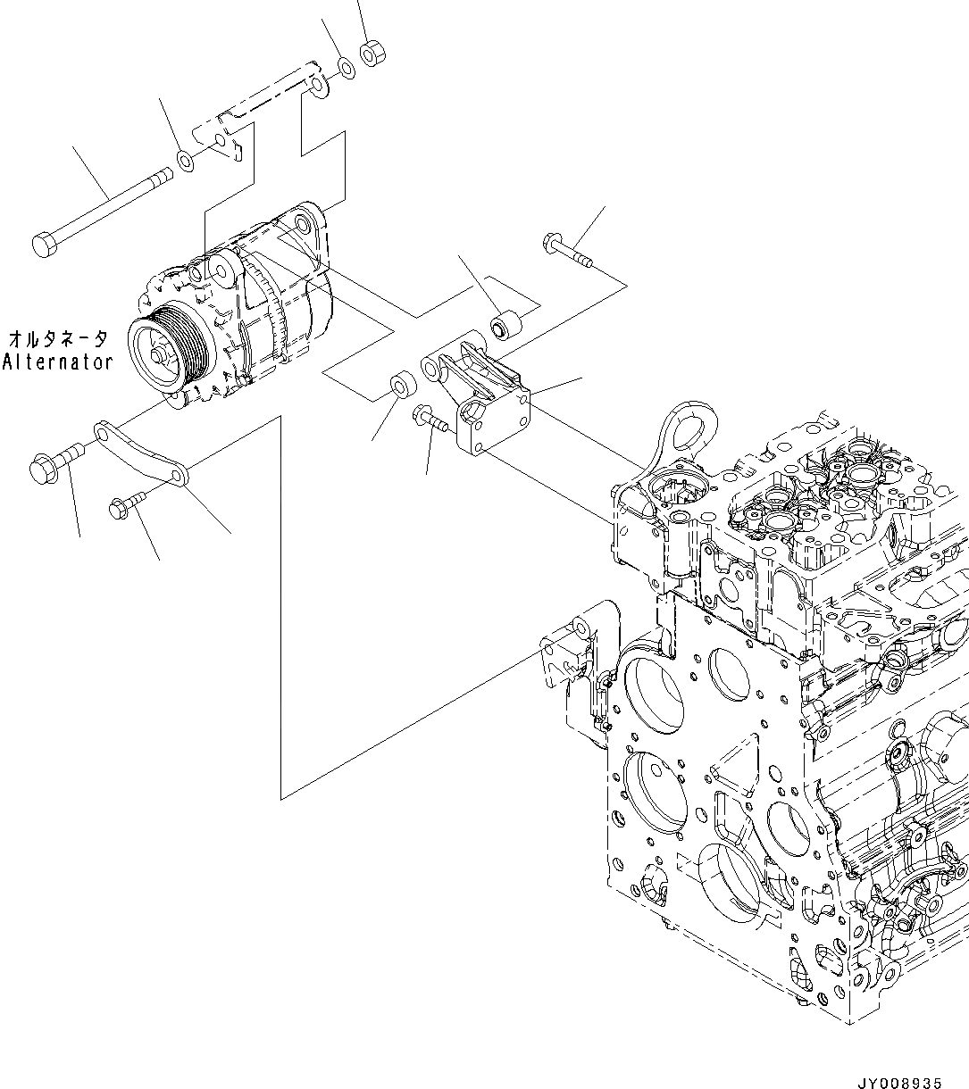 Схема запчастей Komatsu SAA4D107E-1AA - КРЕПЛЕНИЕ ГЕНЕРАТОРА (№-) КРЕПЛЕНИЕ ГЕНЕРАТОРА