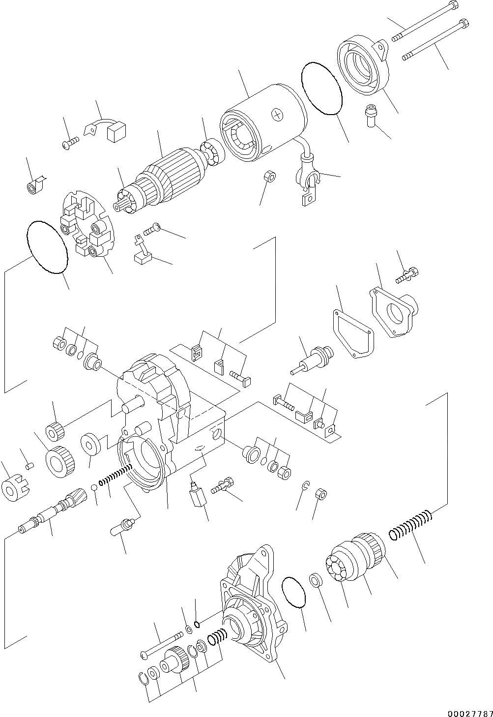 Схема запчастей Komatsu SAA4D107E-1AA - СТАРТЕР (№-) СТАРТЕР, .KW