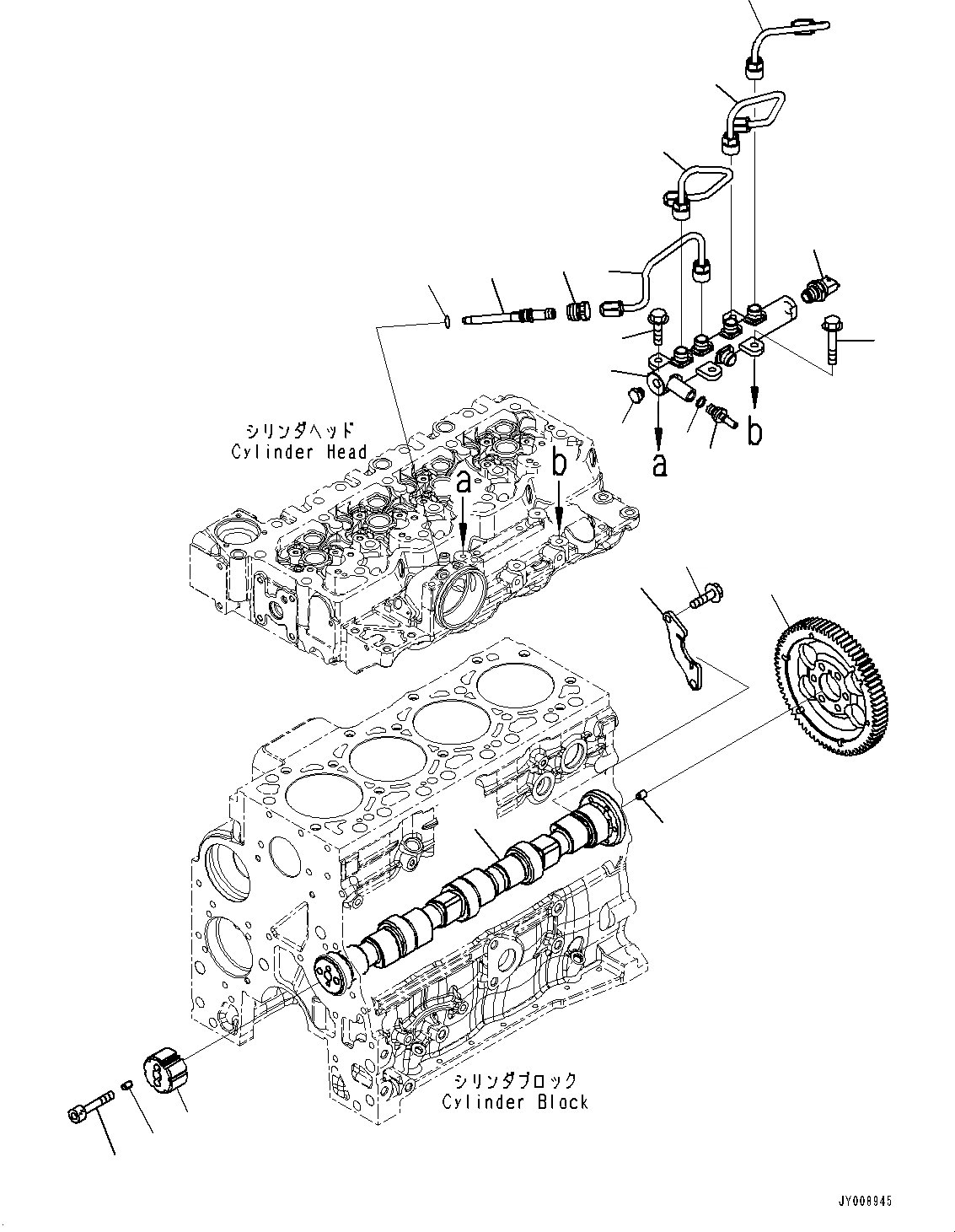 Схема запчастей Komatsu SAA4D107E-1AA - ЧАСТИ PERДЛЯMANCE (№-) ЧАСТИ PERДЛЯMANCE, COMMON RAIL И РАСПРЕДВАЛ