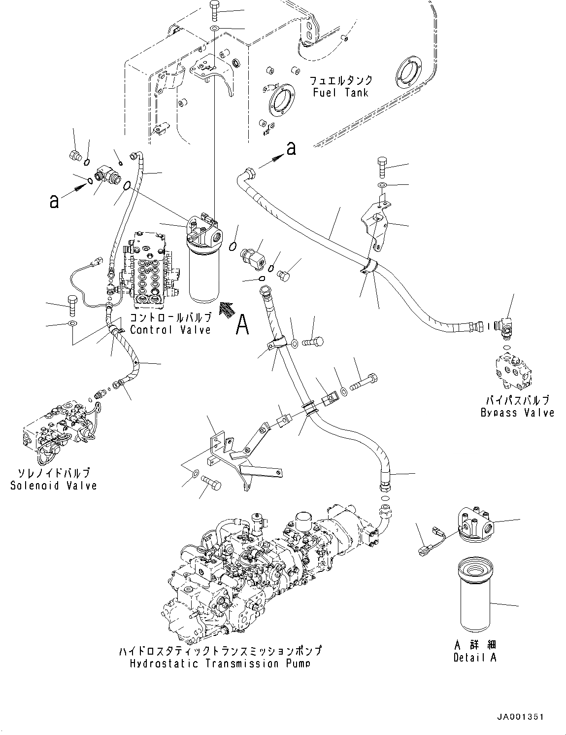 Схема запчастей Komatsu D39PX-22 - PPC ТРУБЫ, ПОДАЧА ФИЛЬТР. (№-) PPC ТРУБЫ, ДЛЯ MACHINE БЕЗ ЗАДН. АКТУАТОР