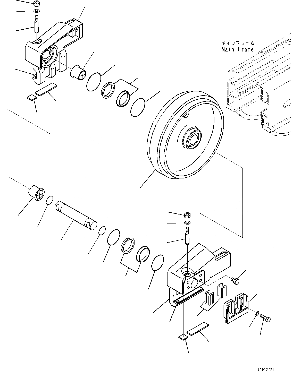 Схема запчастей Komatsu D39PX-22 - ПЕРЕДН. ЛЕНИВЕЦ, (№88-) ПЕРЕДН. ЛЕНИВЕЦ