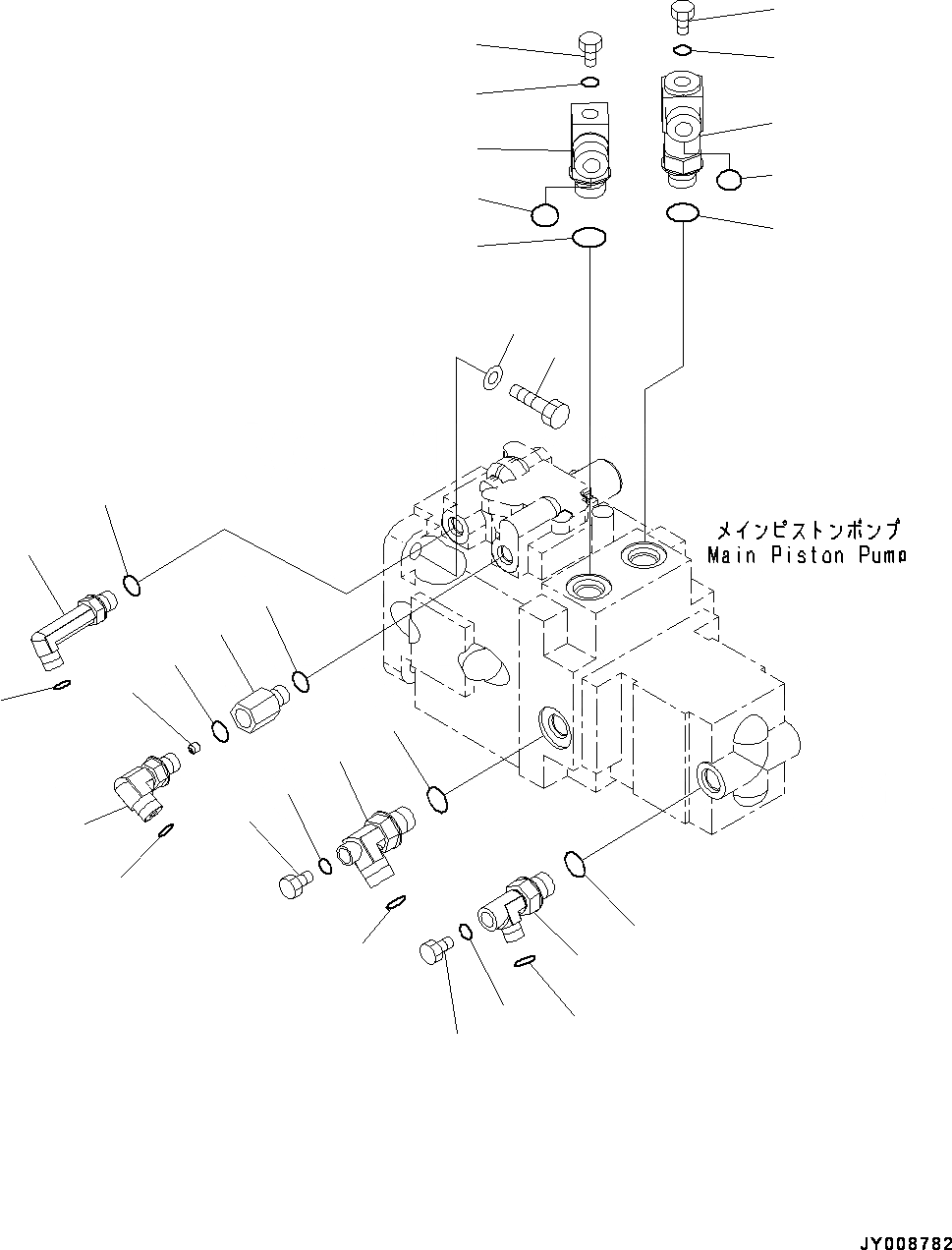 Схема запчастей Komatsu PC45MR-3 - ДВИГАТЕЛЬ БЛОК, ПОРШЕНЬ НАСОС КОМПОНЕНТЫ (№-) ДВИГАТЕЛЬ БЛОК, С КОНДИЦИОНЕРОМ