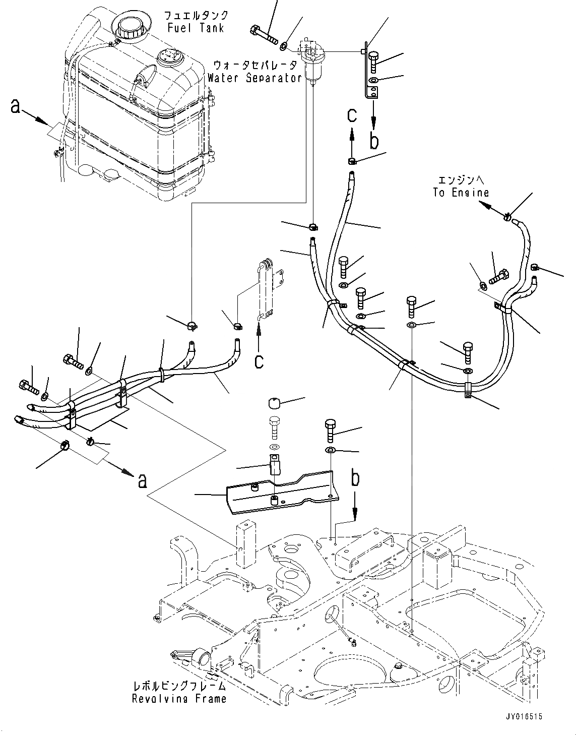 Схема запчастей Komatsu PC45MR-3 - ТОПЛИВН. БАК., ТРУБЫ (№-) ТОПЛИВН. БАК.