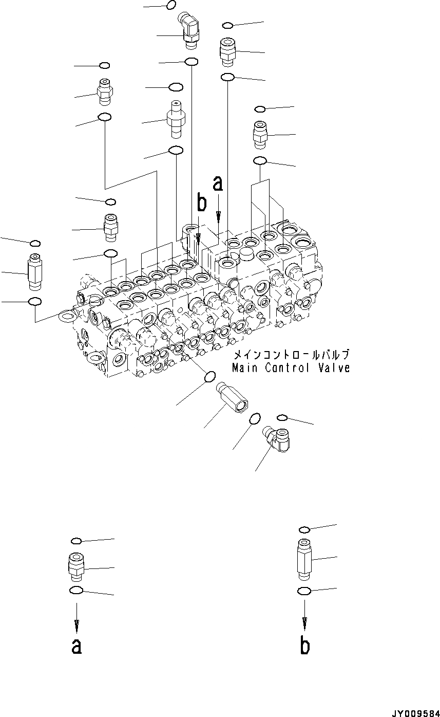 Схема запчастей Komatsu PC45MR-3 - УПРАВЛЯЮЩ. КЛАПАН, СОЕДИНИТЕЛЬН. ЧАСТИ (/) (№-) УПРАВЛЯЮЩ. КЛАПАН, -СЕКЦ., ОТВ. С ИЗМ. УГЛОМ DOZER, PROVISION ДЛЯ -ДОПОЛН. АКТУАТОР ТРУБЫ, ВЫСОК. ЕМК.