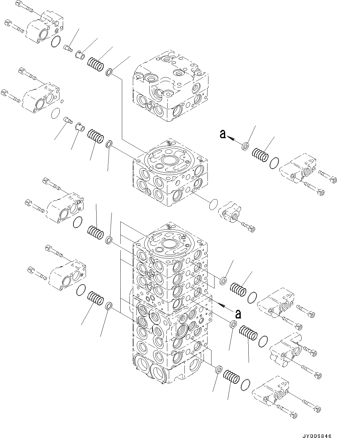 Схема запчастей Komatsu PC45MR-3 - УПРАВЛЯЮЩ. КЛАПАН, ВНУТР. ЧАСТИ (/) (№-) УПРАВЛЯЮЩ. КЛАПАН, 9-СЕКЦИОНН., PROVISION ДЛЯ -ДОПОЛН. АКТУАТОР ТРУБЫ, ВЫСОК. ЕМК.