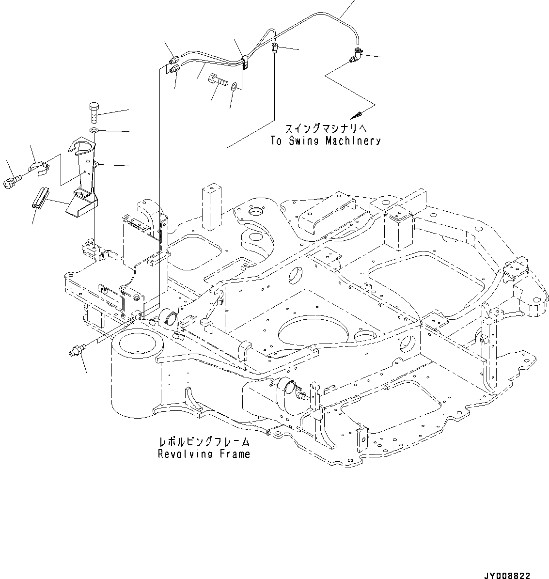 Схема запчастей Komatsu PC45MR-3 - ПОВОРОТН. КРУГ СМАЗКА (№-) ПОВОРОТН. КРУГ СМАЗКА