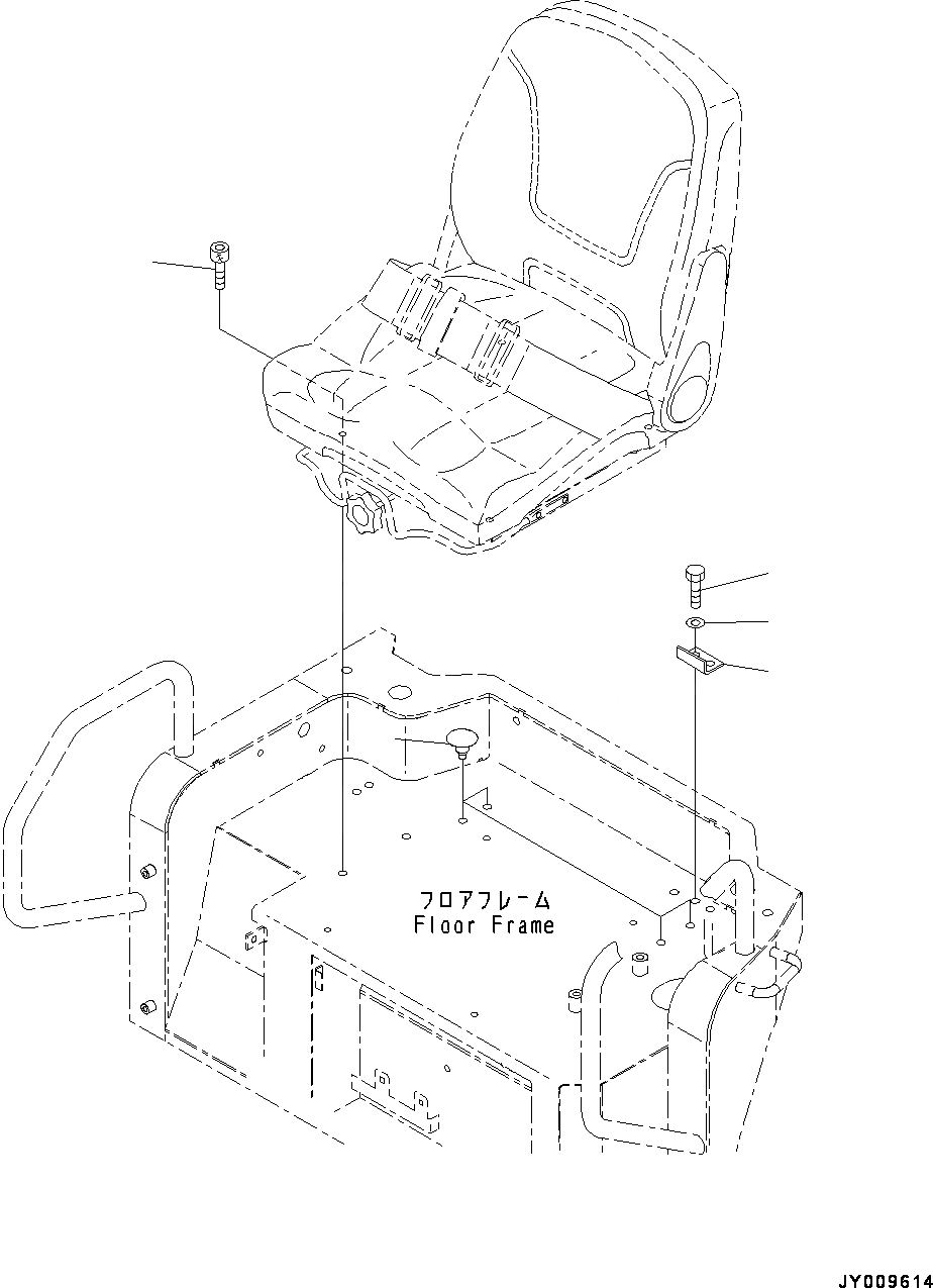 Схема запчастей Komatsu PC45MR-3 - СИДЕНЬЕ ОПЕРАТОРА, КРЕПЛЕНИЕ (№-) СИДЕНЬЕ ОПЕРАТОРА, С -INCH РЕМЕНЬ БЕЗОПАСНОСТИ