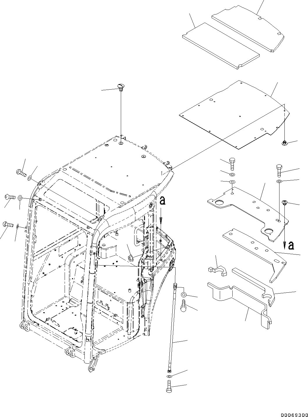 Схема запчастей Komatsu PC45MR-3 - КАБИНА, КАБИНА IN ЧАСТИ, ЗАДН. КРЫШКА (№-) КАБИНА, -НАВЕСН. ОБОРУД