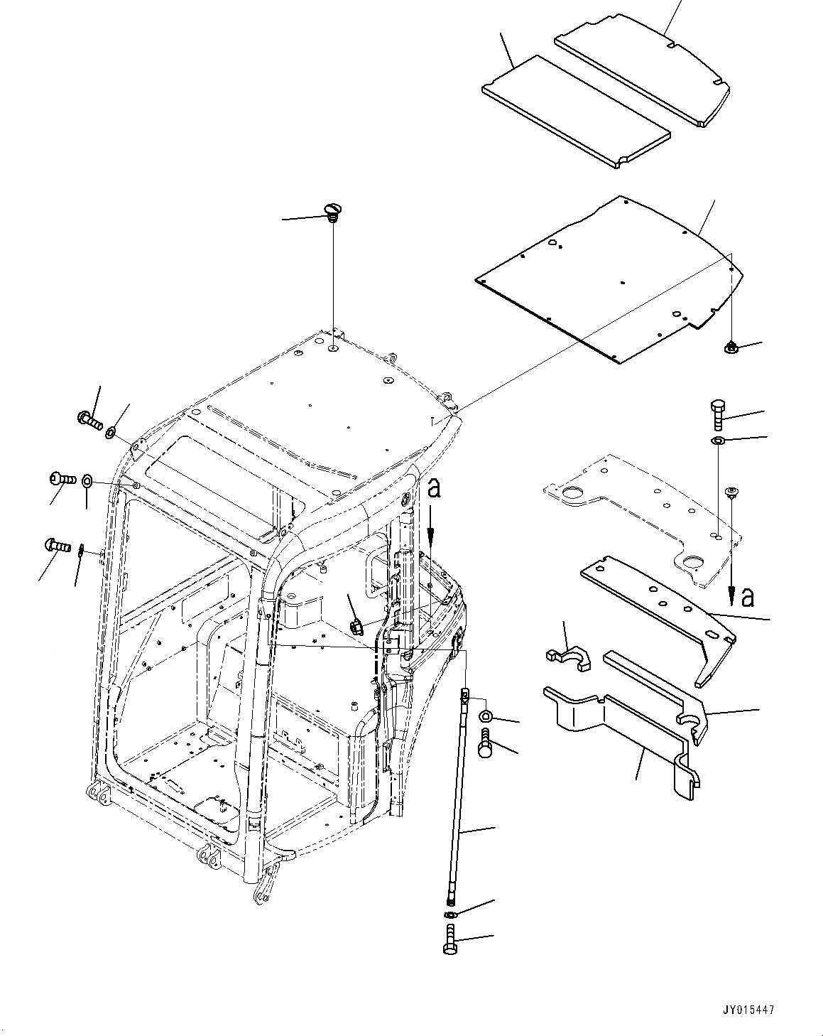 Схема запчастей Komatsu PC45MR-3 - КАБИНА, КАБИНА IN ЧАСТИ, ЗАДН. КРЫШКА (№-) КАБИНА, С ЗАДН.VIEW MIRROR, ЛЕВ. И ПРАВ., ПЕЧКА, PROVISION ДЛЯ -ДОПОЛН. АКТУАТОР ТРУБЫ, ВЫСОК. ЕМК.