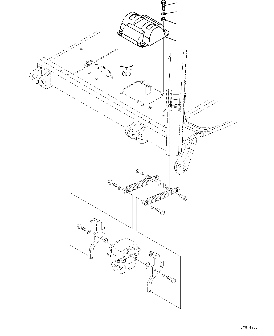 Схема запчастей Komatsu PC45MR-3 - КАБИНА, ПОЛ, КОНТРОЛЬ ХОДА (№-) КАБИНА, ОТВ. С ИЗМ. УГЛОМ DOZER, С ЗАДН.VIEW MIRROR, ЛЕВ. И ПРАВ., КОНДИЦ. ВОЗДУХА, PROVISION ДЛЯ -ДОПОЛН. АКТУАТОР ТРУБЫ, БОЛЬШ.