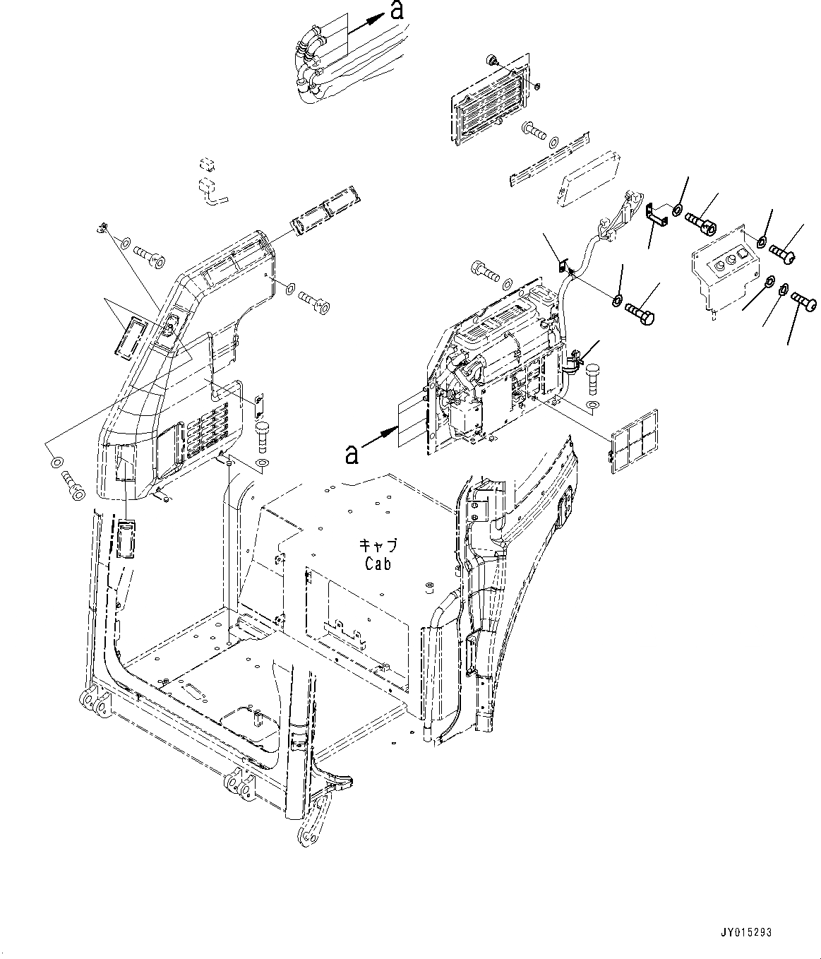 Схема запчастей Komatsu PC45MR-3 - КАБИНА, БЛОК КОНДИЦИОНЕРА (/) (№-) КАБИНА, ОТВ. С ИЗМ. УГЛОМ DOZER, С ПРОПОРЦИОНАЛЬН. РЫЧАГ УПРАВЛ-Я, ЗАДН.VIEW MIRROR, ЛЕВ. И ПРАВ., КОНДИЦ. ВОЗДУХА, PROVISION ДЛЯ -ДОПОЛНИТ.ITI