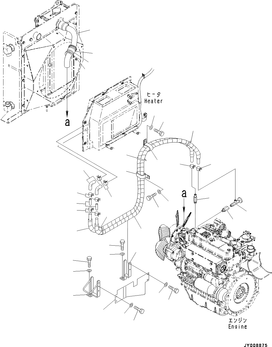 Схема запчастей Komatsu PC45MR-3 - ПЕЧКА (№-) ПЕЧКА, С КАБИНОЙ ОБОГРЕВАТЕЛЬ., ДЛЯ КАБИНА ROPS