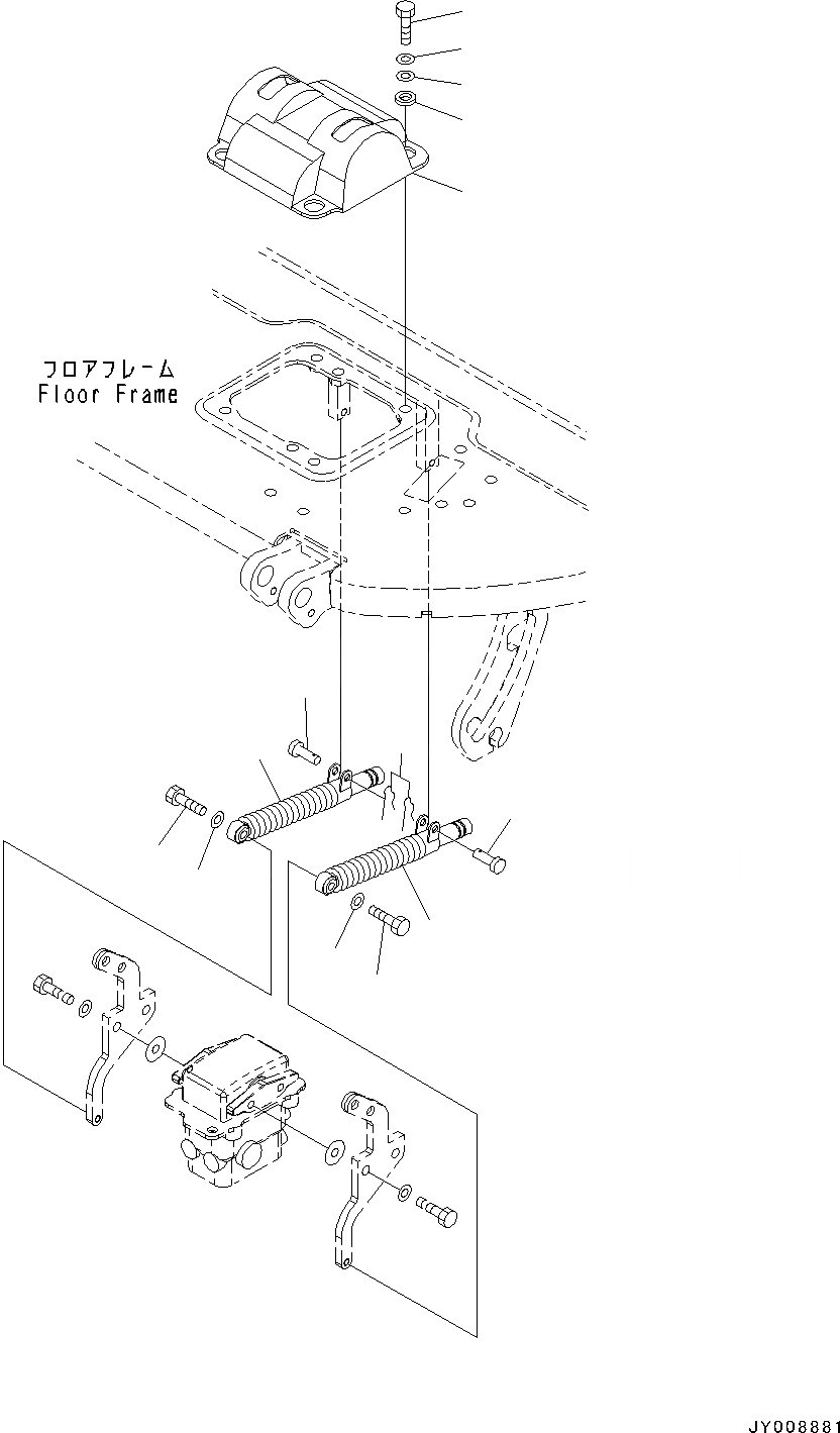 Схема запчастей Komatsu PC45MR-3 - ОСНОВН. КОНСТРУКЦИЯ, ПОЛ, КОНТРОЛЬ ХОДА (№-) ОСНОВН. КОНСТРУКЦИЯ, ОТВ. С ИЗМ. УГЛОМ DOZER, PROVISION ДЛЯ -ДОПОЛН. АКТУАТОР ТРУБЫ