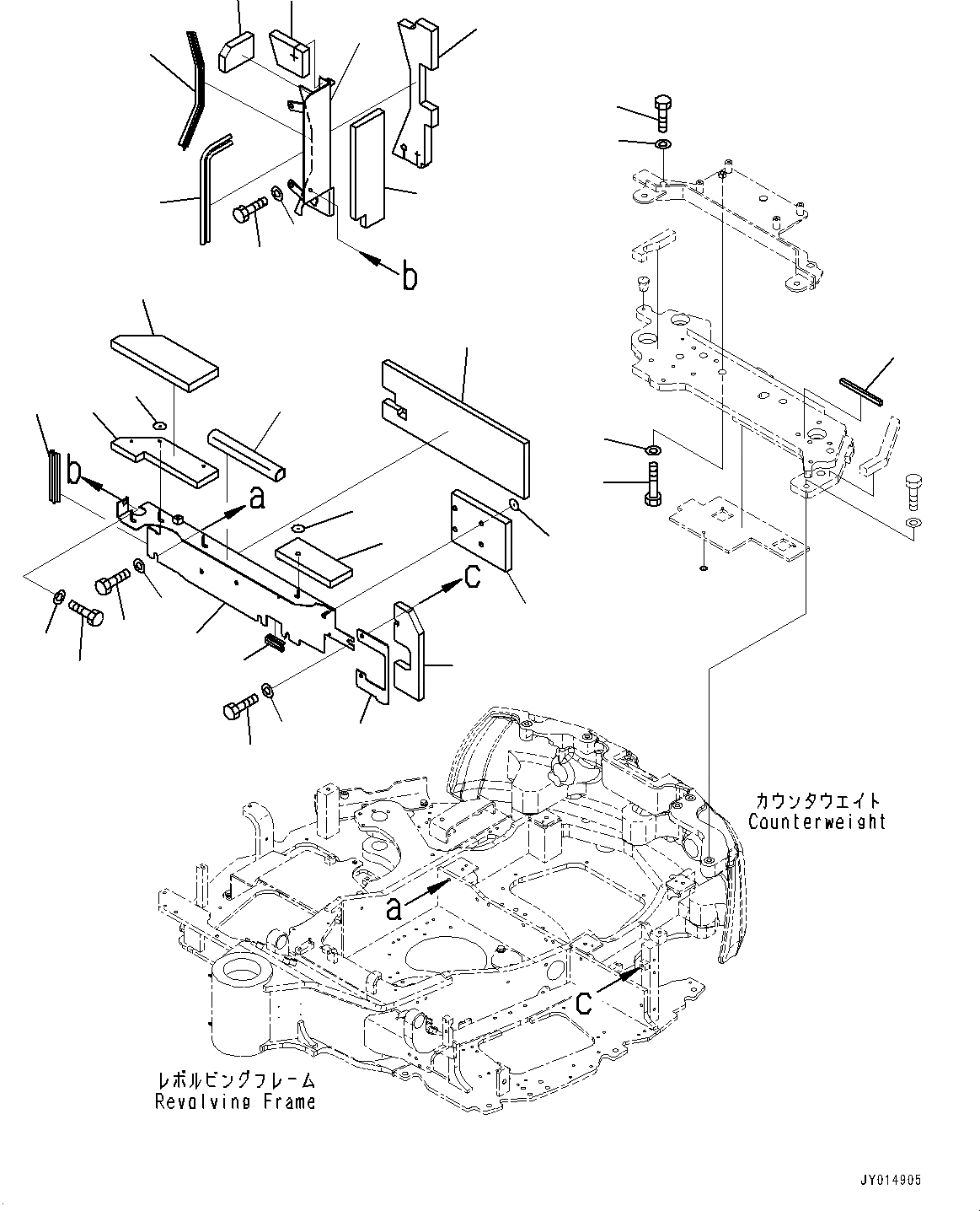 Схема запчастей Komatsu PC45MR-3 - КАПОТ, КОРПУС (№-) КАПОТ, ДЛЯ СИСТЕМА ROPS