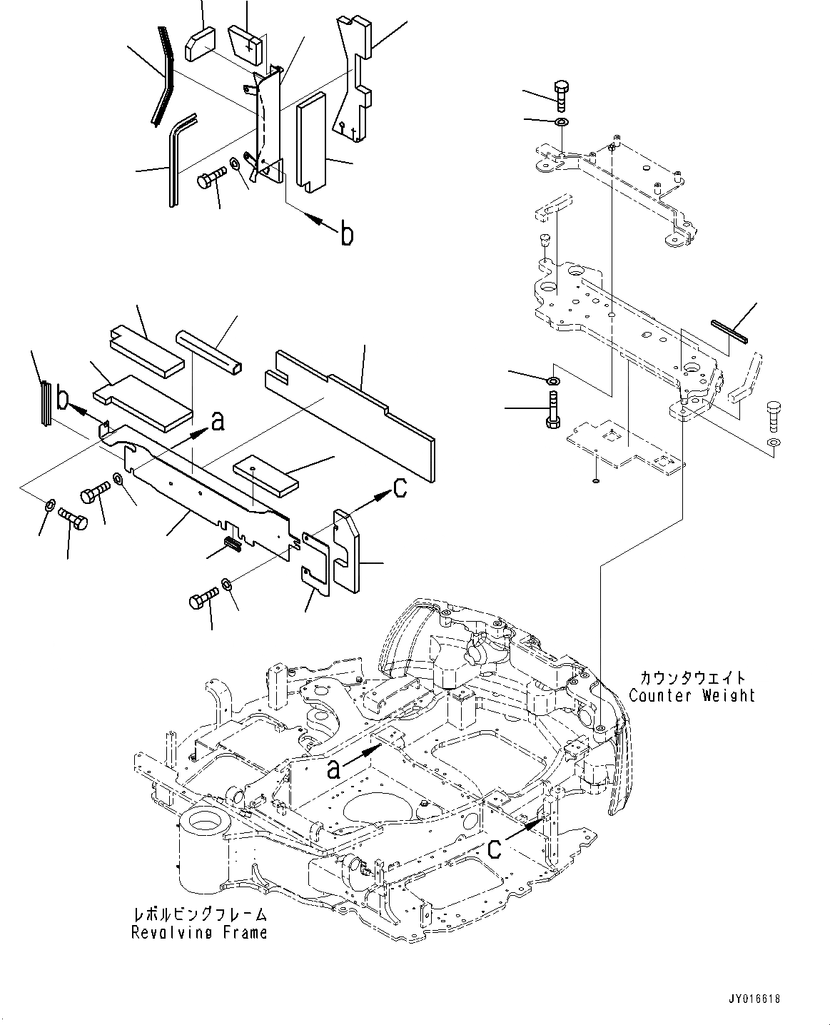 Схема запчастей Komatsu PC45MR-3 - КАПОТ, КОРПУС (№-) КАПОТ, ДЛЯ СИСТЕМА ROPS