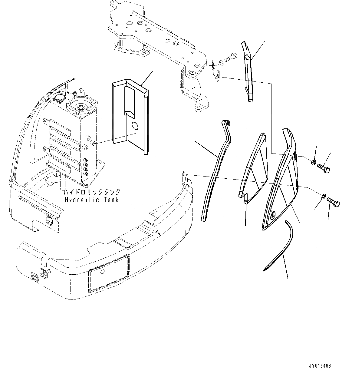 Схема запчастей Komatsu PC45MR-3 - КАПОТ, КРЫШКА(№-) КАПОТ, ДЛЯ СИСТЕМА ROPS