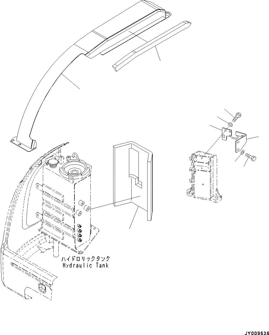 Схема запчастей Komatsu PC45MR-3 - КАПОТ, ЗАМОК ДВЕРИ (№-) КАПОТ, ДЛЯ КАБИНА ROPS