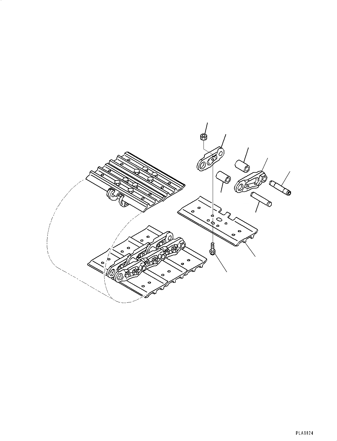 Схема запчастей Komatsu PC45MR-3 - ГУСЕНИЦЫ ASSEMBLY, ГУСЕНИЦЫ (№-) ГУСЕНИЦЫ ASSEMBLY, STEEL