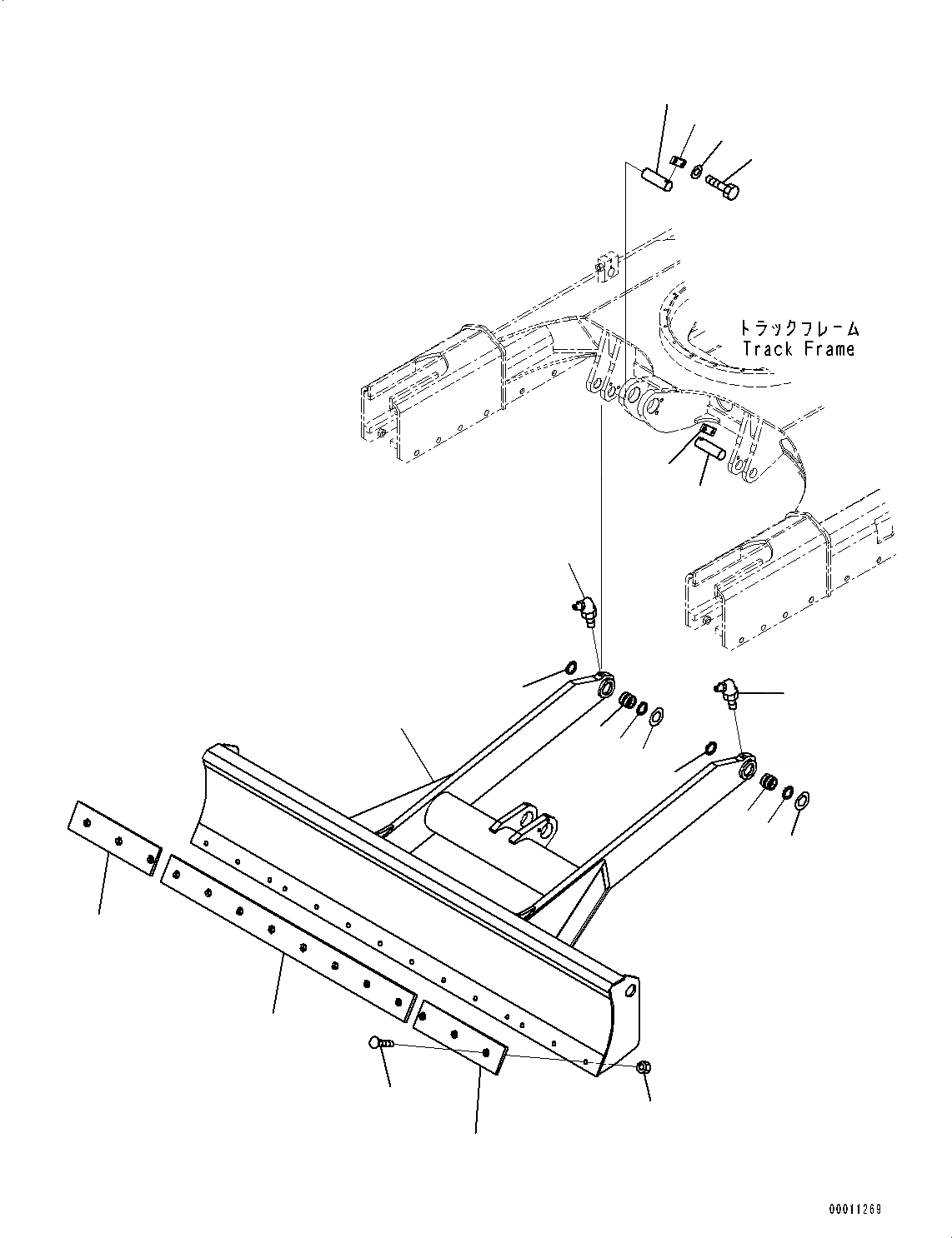 Схема запчастей Komatsu PC45MR-3 - ОТВАЛ (№-) ОТВАЛ, С РЕЖУЩ. КРОМКОЙ НА БОЛТАХ