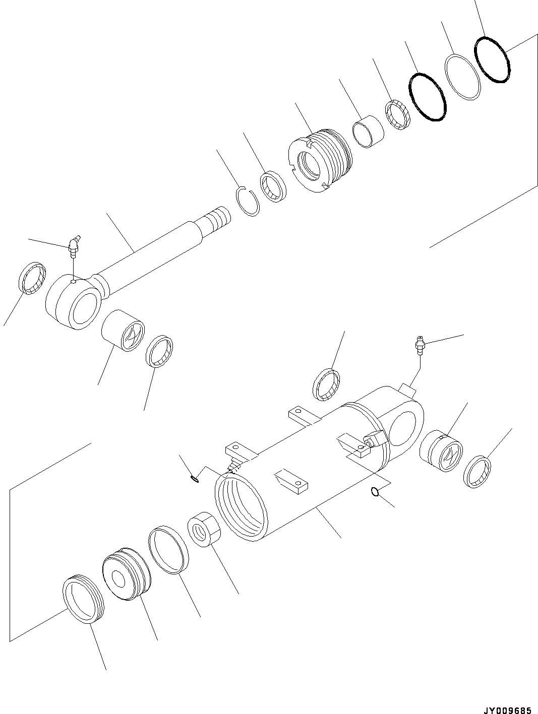 Схема запчастей Komatsu PC45MR-3 - ЦИЛИНДР ОТВАЛА, ВНУТР. ЧАСТИ, ЦИЛИНДР ОТВАЛА (№-) ЦИЛИНДР ОТВАЛА, ПОВОРОТН. ОТВАЛ С ИЗМ. УГЛОМ