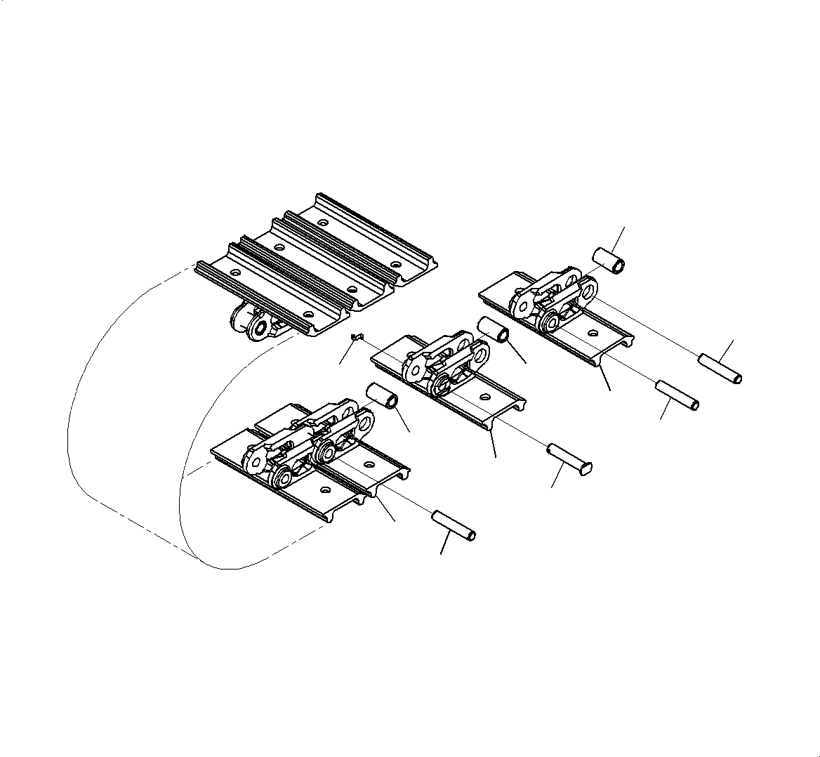 Схема запчастей Komatsu PC18MR-3 - ГУСЕНИЦЫ ASSEMBLY (№-) ГУСЕНИЦЫ ASSEMBLY, STEEL