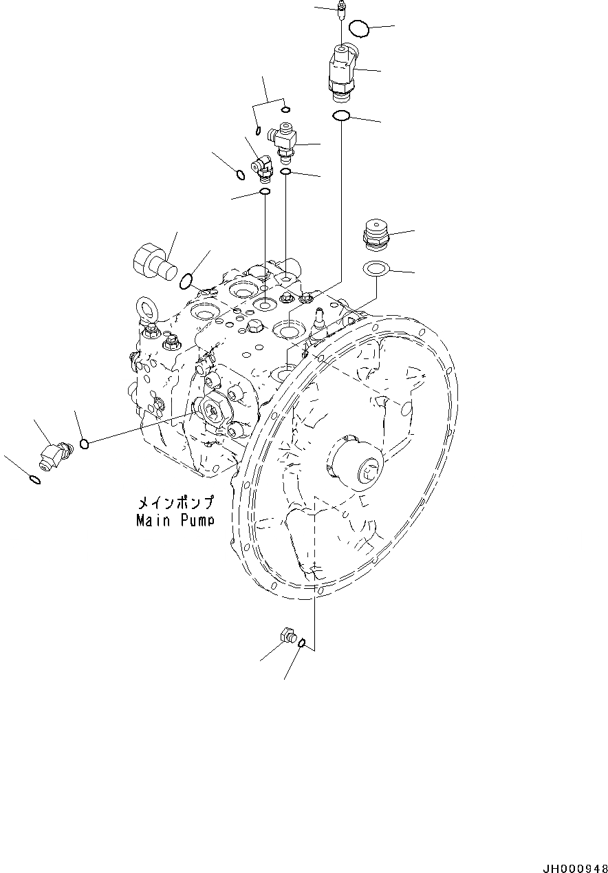 Схема запчастей Komatsu PC130-8 - ОСНОВН. ПОРШЕНЬ НАСОС, -АКТУАТОР(№8-) ОСНОВН. ПОРШЕНЬ НАСОС, -АКТУАТОР