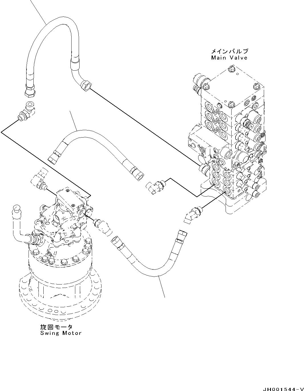 Схема запчастей Komatsu PC130-8 - ПОВОРОТН. КОНТУР, ОТВАЛ СПЕЦ-ЯIFICATION(№8-) ПОВОРОТН. КОНТУР, ОТВАЛ СПЕЦ-ЯIFICATION