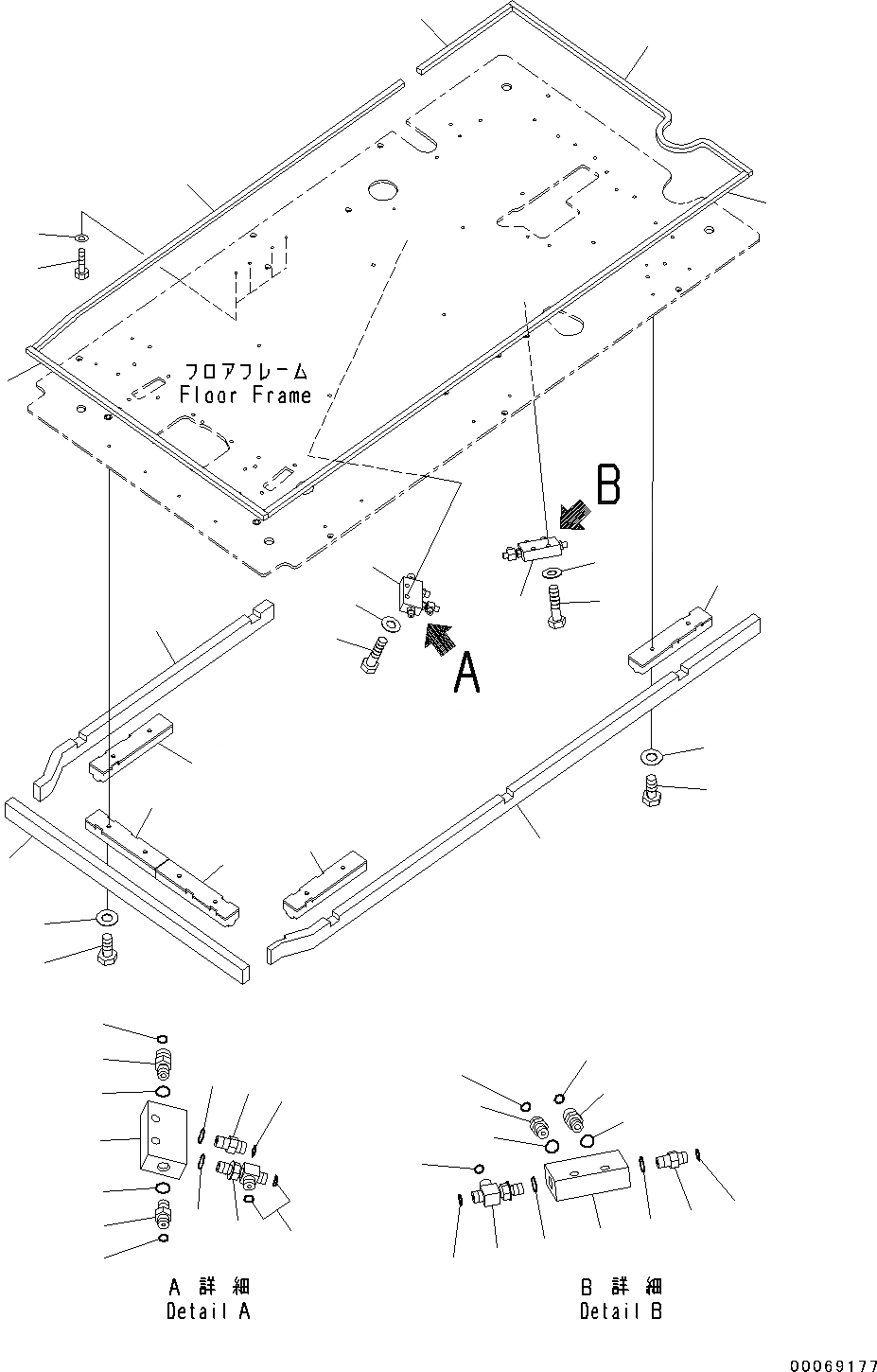 Схема запчастей Komatsu PC130-8 - КАБИНА, -АКТУАТОР(№8-) КАБИНА, -АКТУАТОР