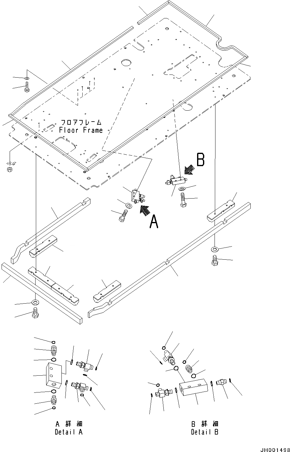 Схема запчастей Komatsu PC130-8 - КАБИНА, -АКТУАТОР, ОТВАЛ СПЕЦ-ЯIFICATION(№8-) КАБИНА, -АКТУАТОР, ОТВАЛ СПЕЦ-ЯIFICATION
