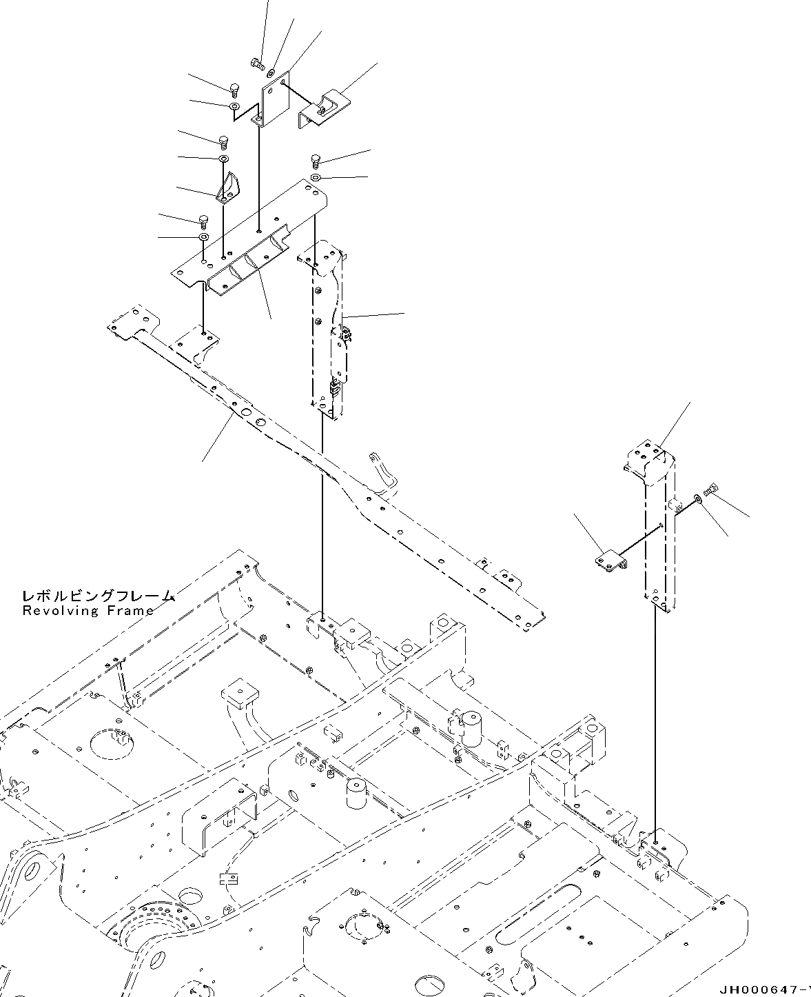 Схема запчастей Komatsu PC130-8 - КАБИНА РАМА(№8-) КАБИНА РАМА