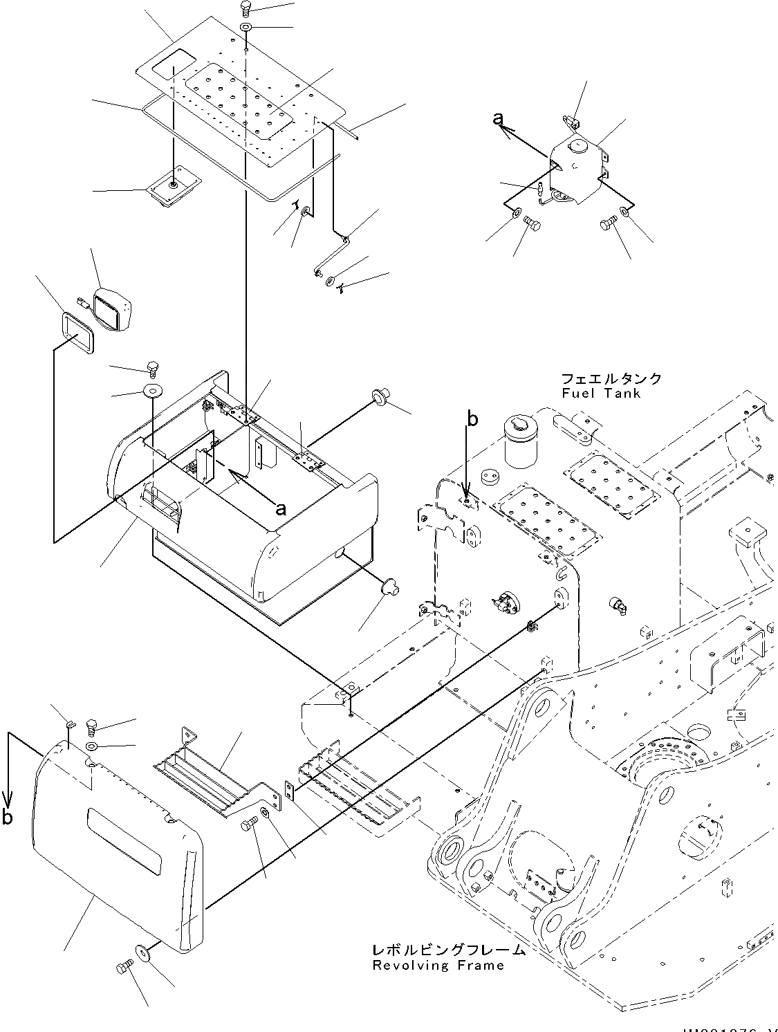 Схема запчастей Komatsu PC130-8 -  КОРПУС, RHS(№8-)  КОРПУС, RHS