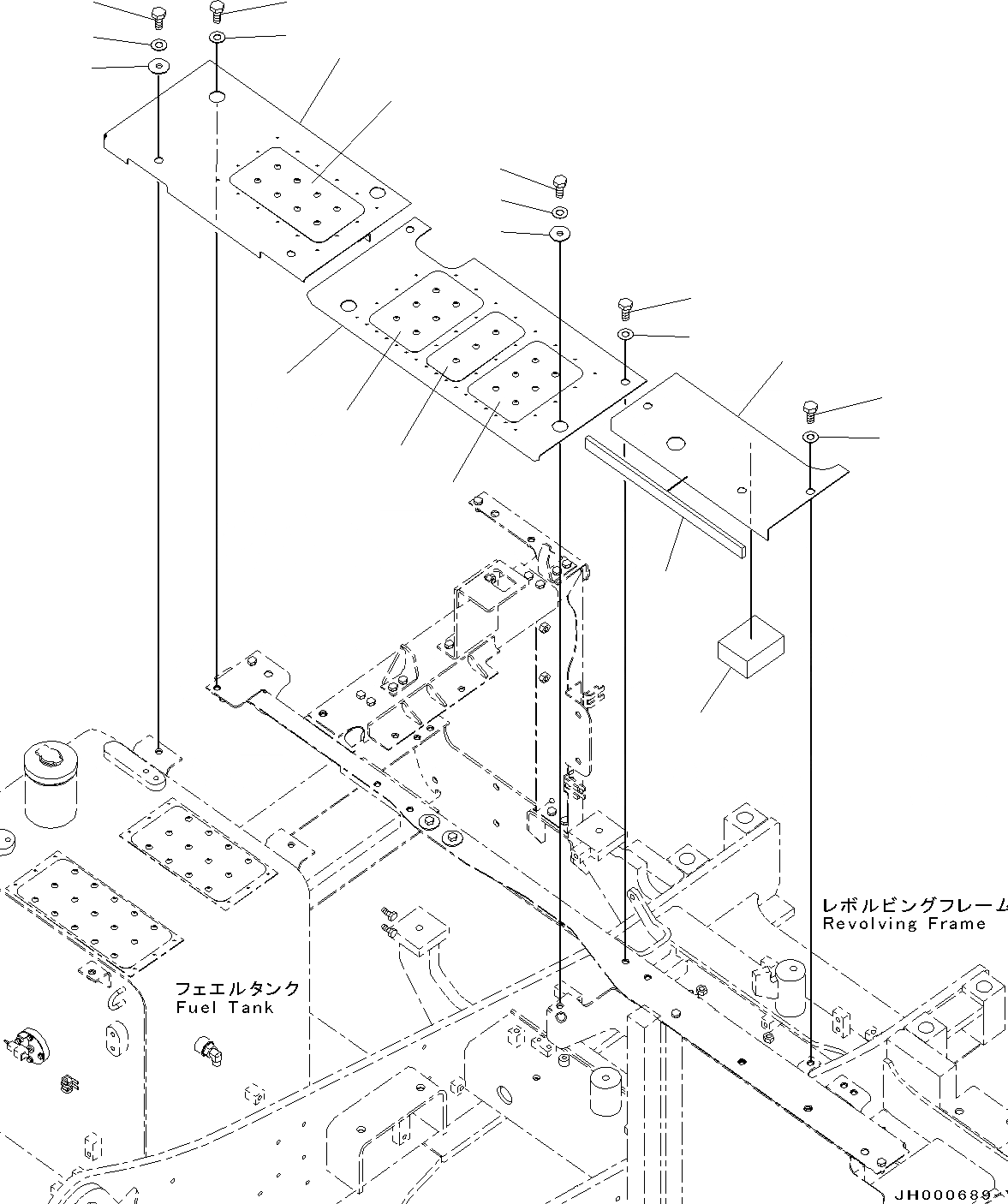 Схема запчастей Komatsu PC130-8 - ПЕРЕДН. COVER(№8-) ПЕРЕДН. COVER