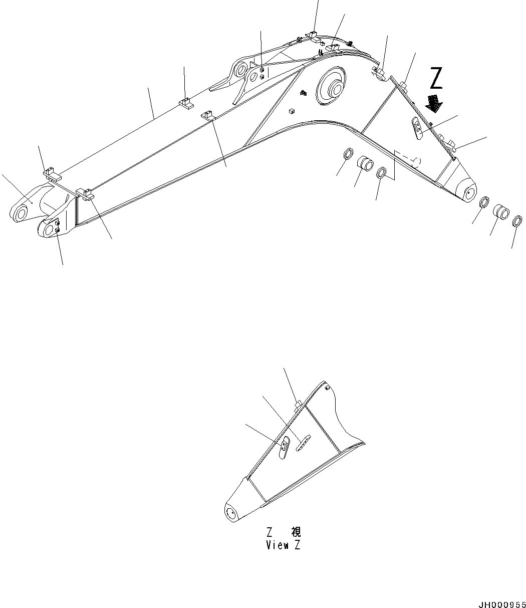 Схема запчастей Komatsu PC130-8 - СТРЕЛА, -АКТУАТОР(№8-) СТРЕЛА, -АКТУАТОР