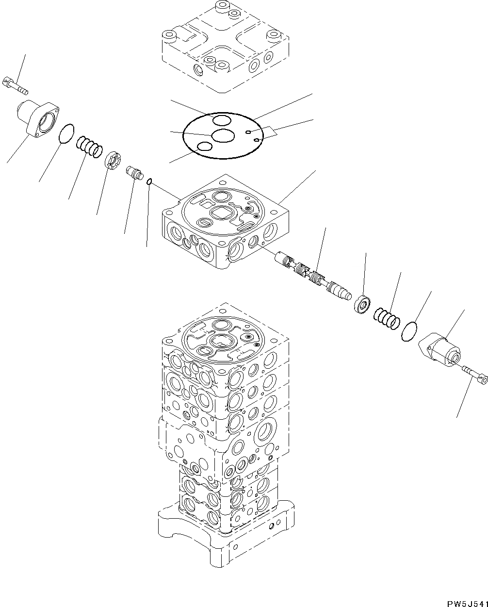 Схема запчастей Komatsu PC130-8 - ОСНОВН. УПРАВЛЯЮЩ. КЛАПАН, -АКТУАТОР H ГИДРАВЛИКА