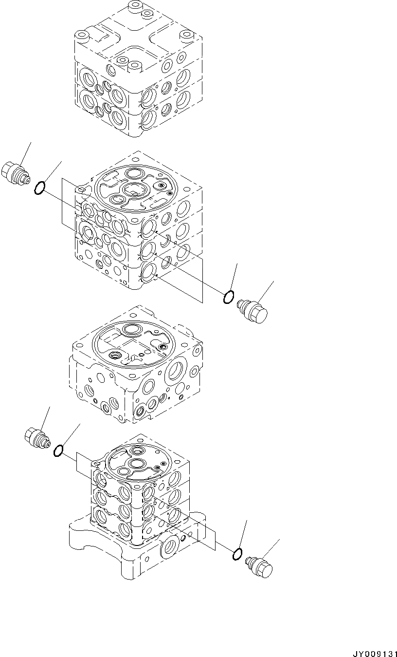 Схема запчастей Komatsu PC130-8 - ОСНОВН. УПРАВЛЯЮЩ. КЛАПАН, -АКТУАТОР H ГИДРАВЛИКА