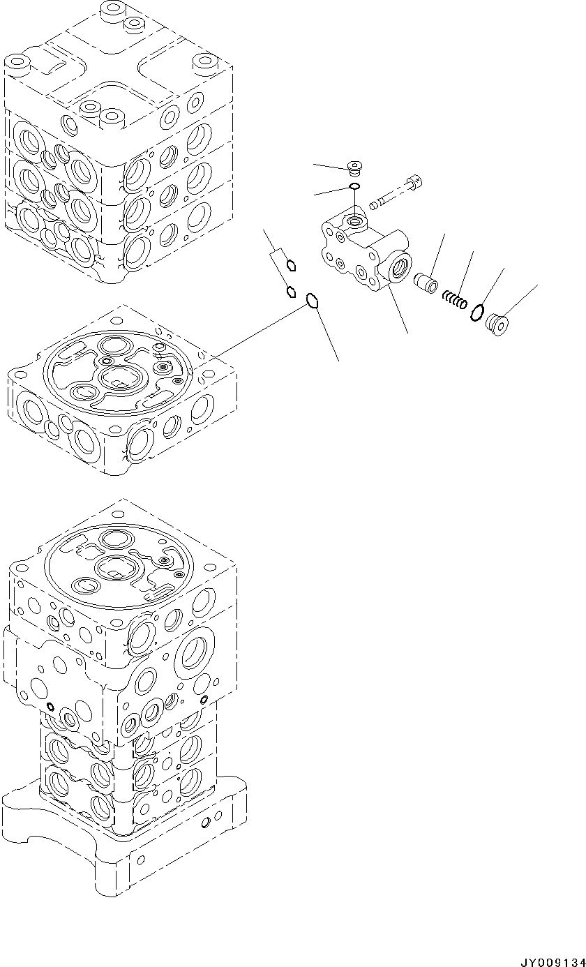 Схема запчастей Komatsu PC130-8 - ОСНОВН. УПРАВЛЯЮЩ. КЛАПАН, -АКТУАТОР H ГИДРАВЛИКА