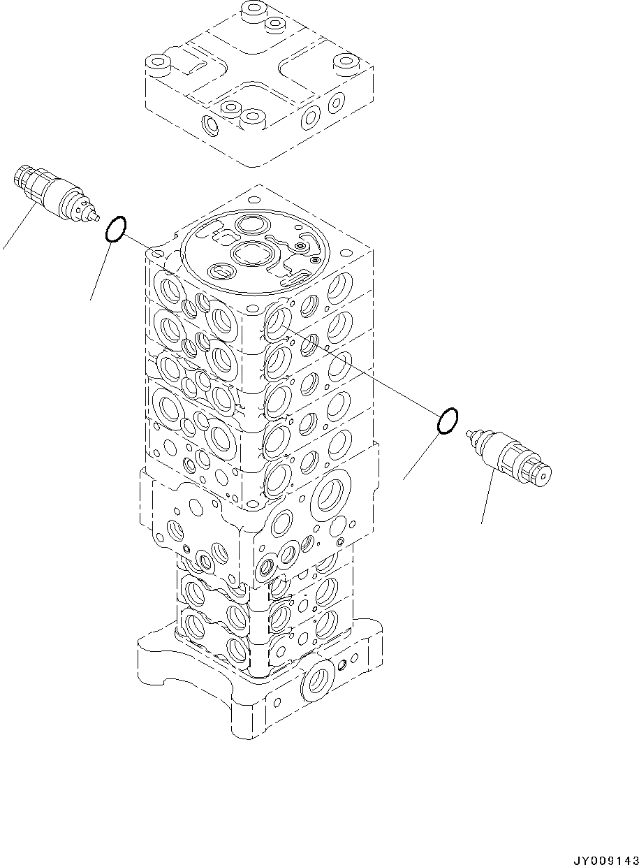 Схема запчастей Komatsu PC130-8 - ОСНОВН. УПРАВЛЯЮЩ. КЛАПАН, -АКТУАТОР H ГИДРАВЛИКА