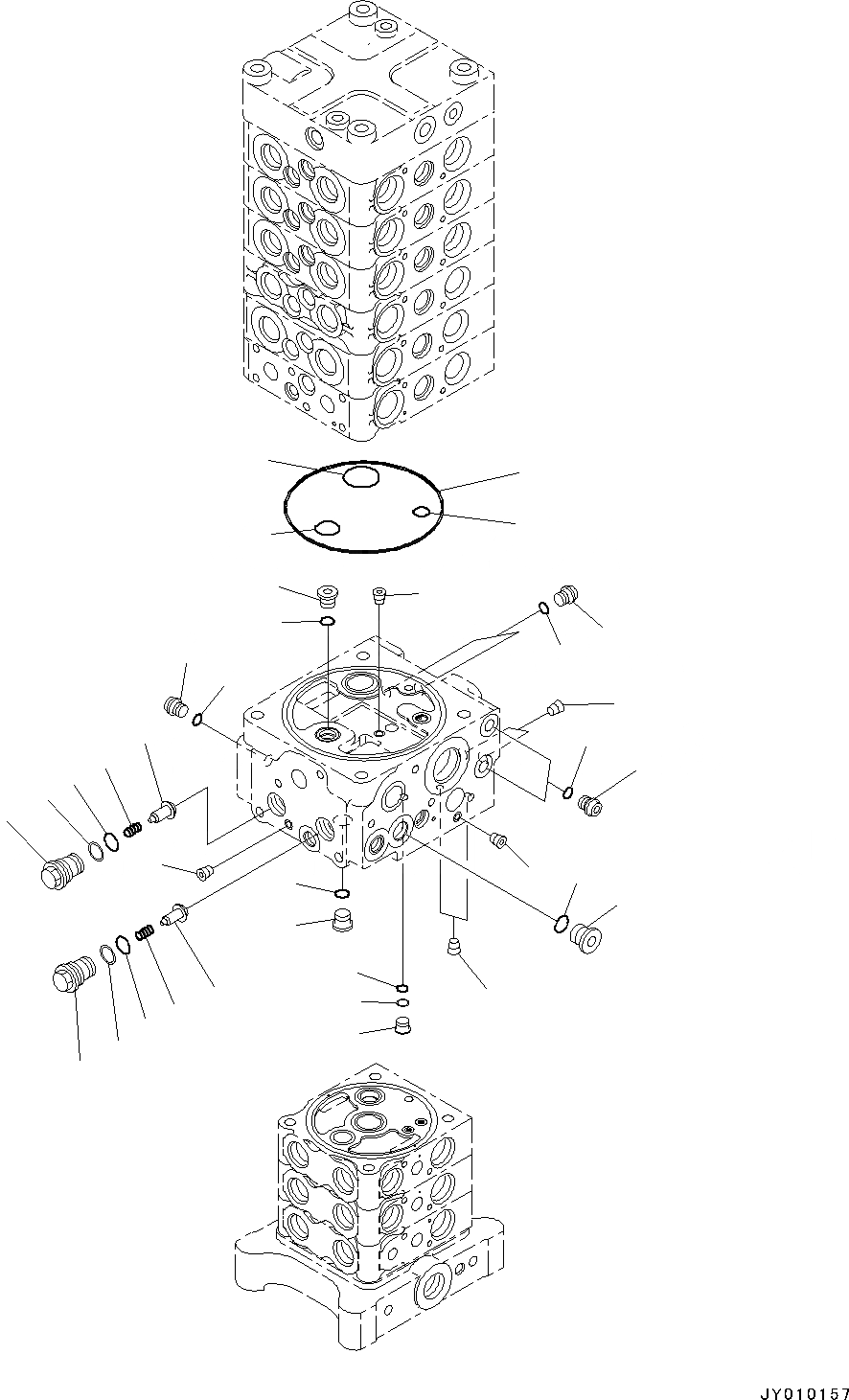 Схема запчастей Komatsu PC130-8 - ОСНОВН. УПРАВЛЯЮЩ. КЛАПАН, -АКТУАТОР, -ЧАСТИ ТИП H ГИДРАВЛИКА