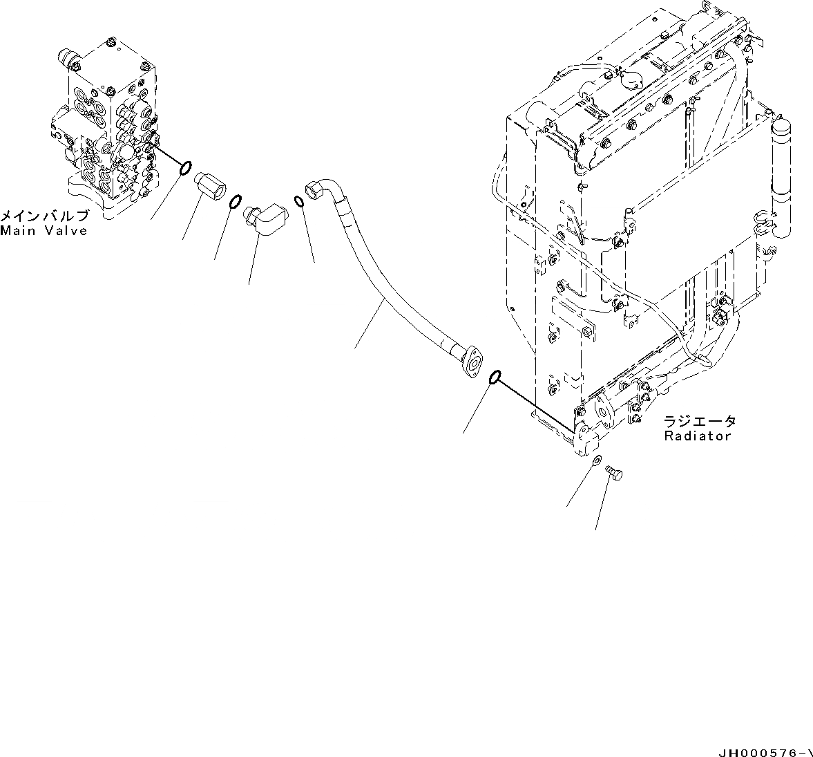 Схема запчастей Komatsu PC130-8 - ВОЗВРАТ. КОНТУР H ГИДРАВЛИКА