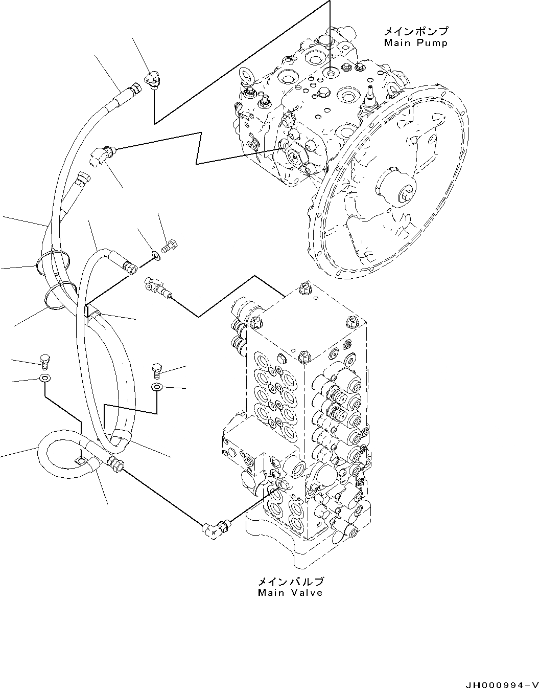 Схема запчастей Komatsu PC130-8 - LS КОНТУР, -АКТУАТОР, -ЧАСТИ ТИП H ГИДРАВЛИКА