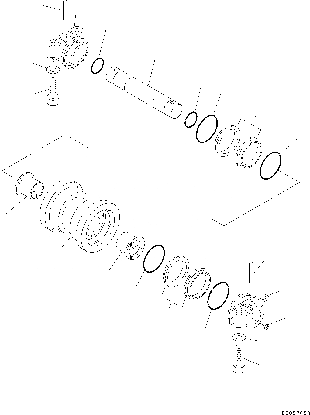 Схема запчастей Komatsu PC130-8 - ЗАЩИТА ОПОРНЫХ КАТКОВ R НИЖН.CARRIAGE