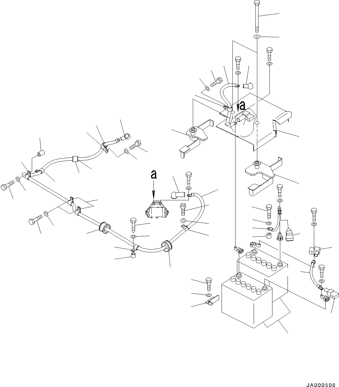 Схема запчастей Komatsu PC88MR-8 - АККУМУЛЯТОР (№-) АККУМУЛЯТОР